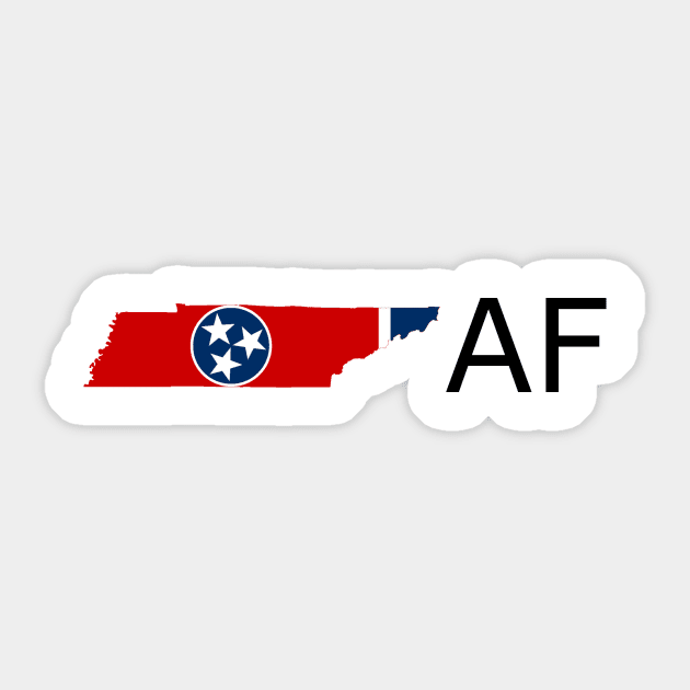 Tennessee Flag State Outline AF (black) Sticker by Big Term Designs